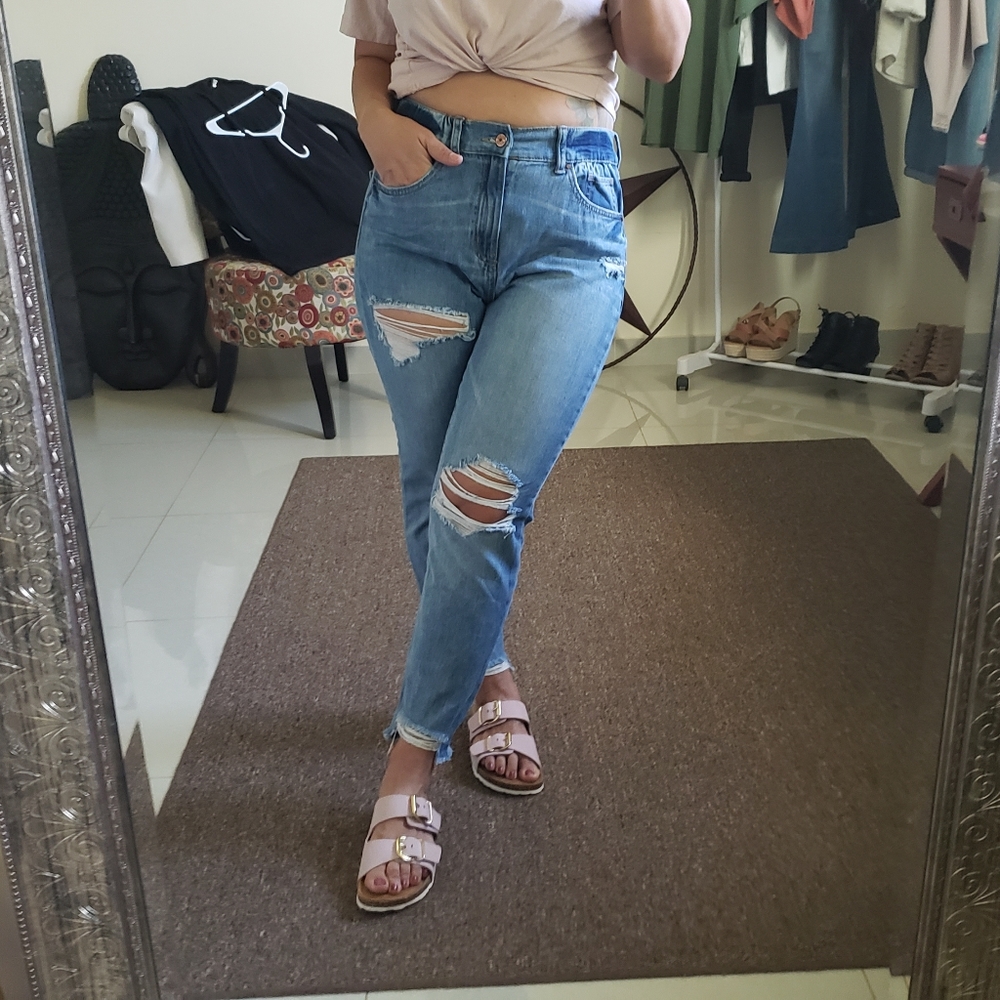 stretch mom jeans
